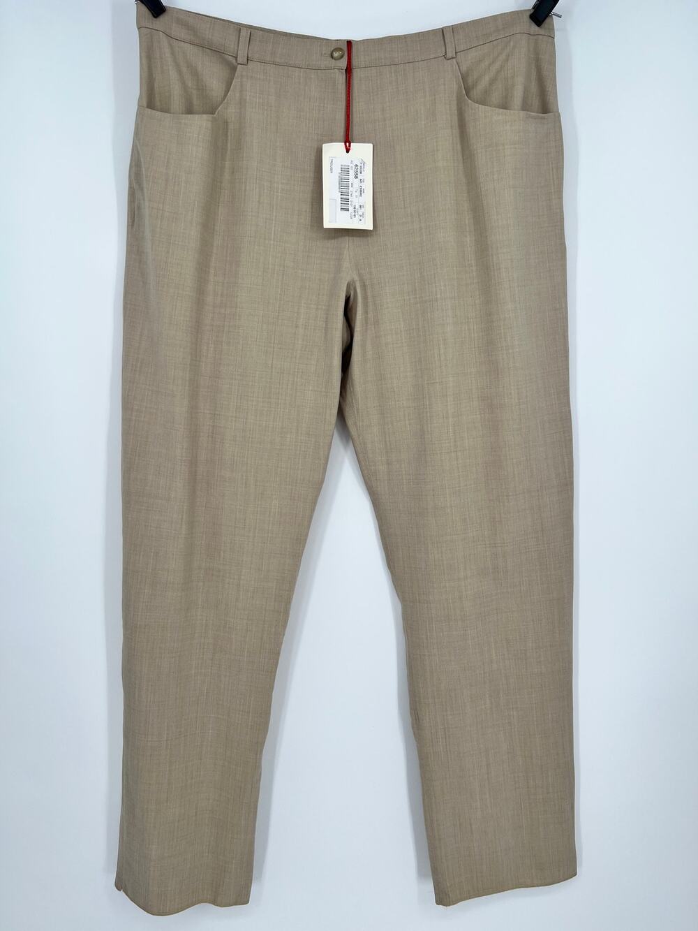 Marina Rinaldi Voyage Wool Blend Trouser Pant Women 31x34 Tan Esibire NEW Italy